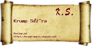 Krump Sára névjegykártya
